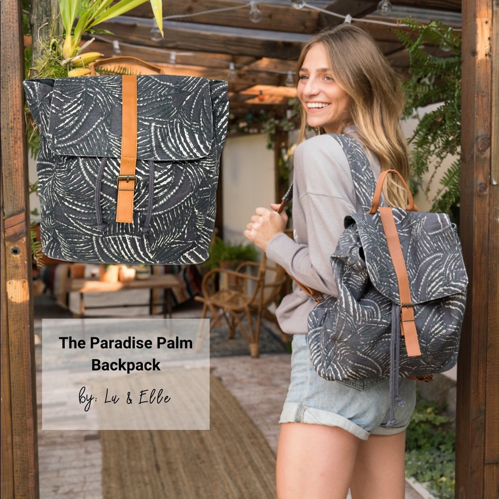 Paradise Palm Backpack & Elastic Wallet🔥HP🔥